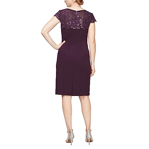 Image of Alex Evenings Women's Short Embroidered Cocktail Dress, Wedding Guest (Petite and Regular Sizes)