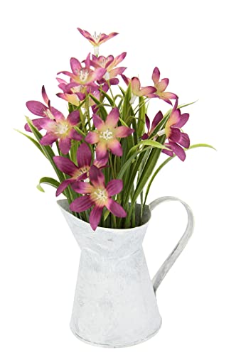 Künstliche Blume Sternblume in Kanne Frühblüher Frühlingsblumen Blüten Pflanzen Mittelstücke Osterdeko Frühjahr Kunstblume Seidenblume Topfpflanze Kunstpflanzen Frühlingsblüher Frühling Deko