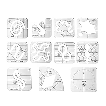 PLIGREAT 5er-Set Wellenkantenlineale - Acryl Quiltschablonen Für Kreative Nähprojekte
