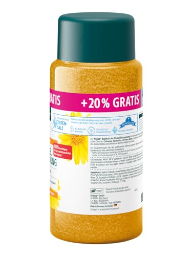 Kneipp Badekristalle Muskel Entspannung -Sondergröße- mit naturreinem Tiefensalz und mit Extrakt der Arnika und ätherischen Ölen aus Cabreuva, Rosmarin und Pinus-Arten, limitierte Edition, 720g