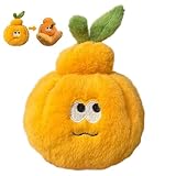 Adorable llavero de felpa naranja mandarina, con compartimento oculto para anillos, diseño pelable, llavero de felpa naranja con gusano