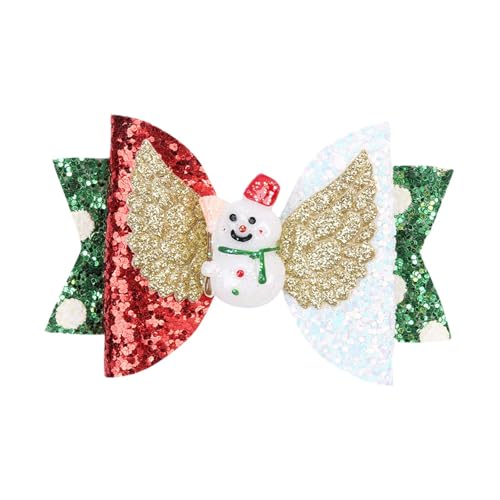 Simhoa クリスマスヘアボウ写真小道具ヘアピンロールプレイングステージパフォーマンスパーティー用, 雪だるま