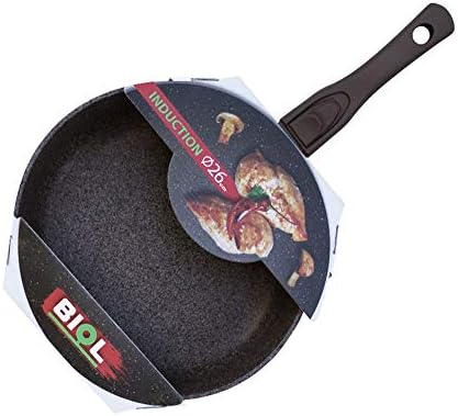Aluminium Frying Pan, Induction, Removable Handle 24, 26, 28 cm 2 Non Stick Layers BIOL (26 cm)