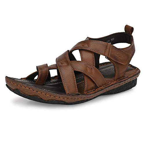 HITZ Mens Tan Leather Casual Toe Ring Sandals -6 (B08G4SFY24) Amazon Price History, Amazon Price Tracker