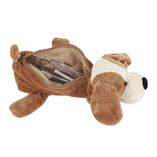 Image of Minache Women Animal Dog Plush Stationery Pouch Pen Pencil Case Ladies Cosmetic Bag