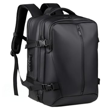 Mochila a Vacuo com Bomba, Mochila Vacuo, Mochila Expansível a Vácuo de 32 Litros com Compressão Selada para Viagens, Preto, Acomoda Laptops de 17'', Tecido Resistente à Água