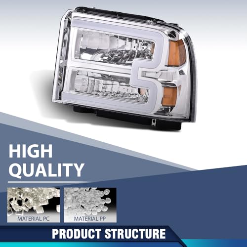 Image of PIT66 LED DRL Headlights Fit 2005-2007 Ford F250 F350 F450 F550 Super Duty