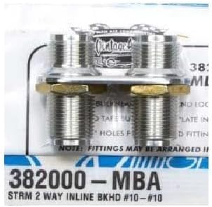 382000MBA 382000-MBA Polished Aluminum 2 Port Bulkhead Plate 382000-MBA