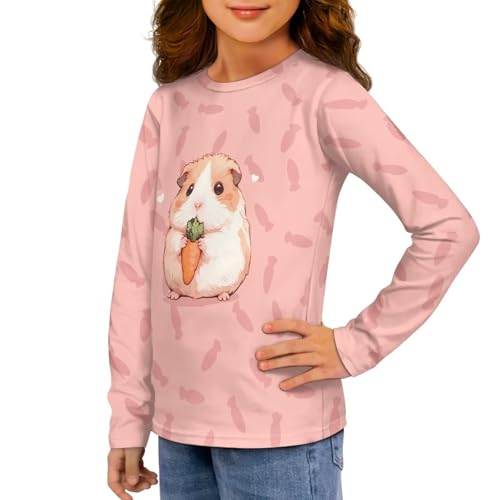 Image of Girls Long Sleeve T Shirt Cute Cartoon Crewneck Shirt for Kids 3-16Y Fall Winter Clothes
