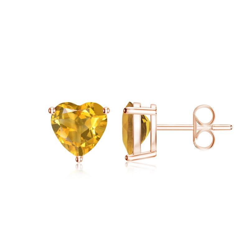 Image of Goldhartz Sterling Silver Genuine, Created or Simulated Birthstone Gemstone 7mm Heart Stud Earrings