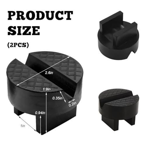 Image of 2 PCS Car Jack Stand Support Pad, Universal Floor Jack Stand Rubber Pad Guard Adapter, Unique Design Slotted Frame Rail Pinch Welds Protector for Floor Jacks, Car Accessories