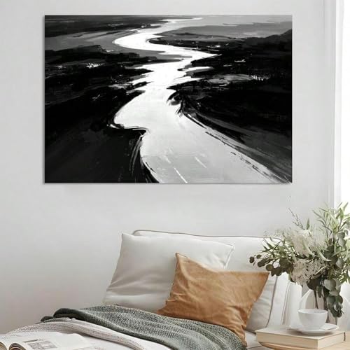 Affiche d'art sur toile paysage fluvial style impressionniste