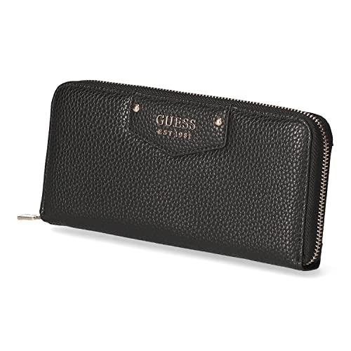 GUESS Womens Eco Brenton Large Zip Around wallet, Black, One Size US