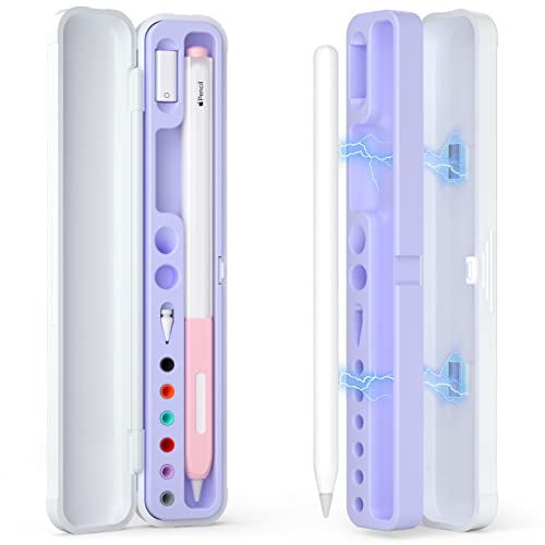 Image of Magnetic Carrying Case Compatible with Apple Pencil 2nd Generation and 1st Gen Pencil and Samsung Galaxy S-Pen Series, Pencil case Consists of Hard PC Shell and Soft Silicone Inner