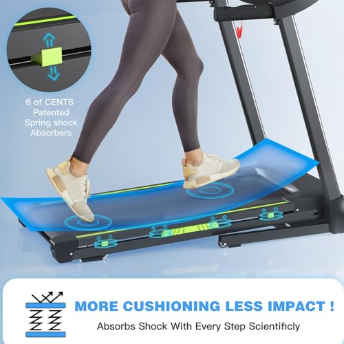 Image of 3.5 Portable Foldable Treadmill with Handles 4% Slope Home Walking Running Treadmill 0.5-7.5 MPH 330 Lb Weight Capacity