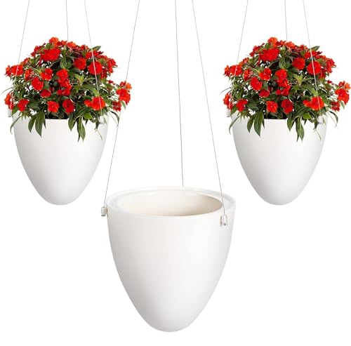 Goomp 3 Stück Hängepflanztopf Blumenampeln zum Aufhängen,Pflanzenhalter Pflanzgefäß Selbstbewässernder Hängender Pflanzer,Moderner Dekorative Pflanzenampel für Innen Outdoor Dekorationen