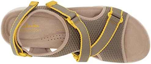 Clarks Amanda Stroll Flat Sandal, Olive Textile, 8 Medium | Image 4