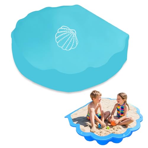 Sandmuschel Abdeckung 100 * 15cm, Abdeckung für Sandkasten Rund Blau Abdeckplane für Sand Wasserdicht Sandabdeckung Sandkastenplane für Sand und Wassermuscheln
