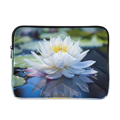 Funda para portátil 13-14 pulgadas con flores blancas vintage