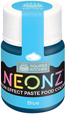 Squires Kitchen NEONZ Neon Effect Blue Food Colouring Paste, Concentrated Food Colour for Use with Sugarpaste, Icing, Fondant, Modelling Paste, Buttercream, Royal Icing, Cake Mixes and More - 20g