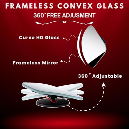 Image of DEZI 3R Blind Spot Mirrors HD Glass Car Accessories, 360 Safety Convex Rear View, Wide Angle Adjustable Mirror (2 Pcs) (3R-056, Triangle Frameless Convex)