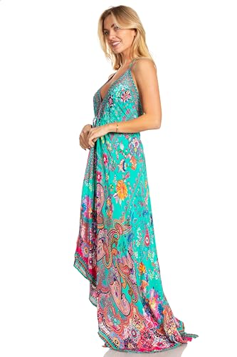 Image of Sakkas Lizi 2025 Womens Maxi High-Low Halter Handkerchief Long Dress Beach Party