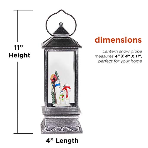 Alpine Corporation Qva126Sl Lantern Snowman Snow Globe Holiday Décor, Black #TOP2