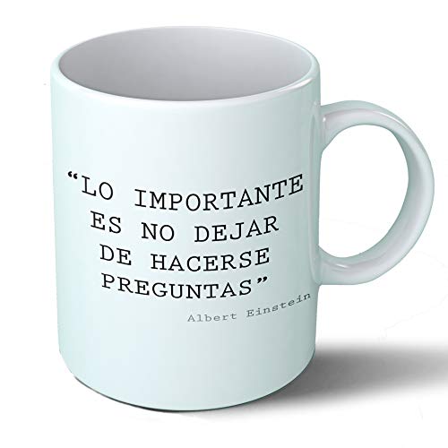 Planetacase Taza Desayuno Frases filosóficas Lo Importante es no… Albert Einstein Citas célebres Ceramica 330 ML