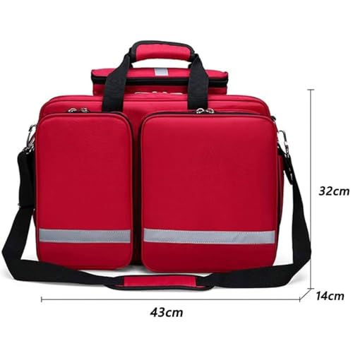 Geeignet für EMT, EMS, Sanitäter, medizinische Trolley-Tasche mit Rädern, professionelle Erste-Hilfe-Tasche mit internen Trennwänden, große Kapazität, tragbar, Outdoor, wasserdicht, Notfall-Ersthelfer