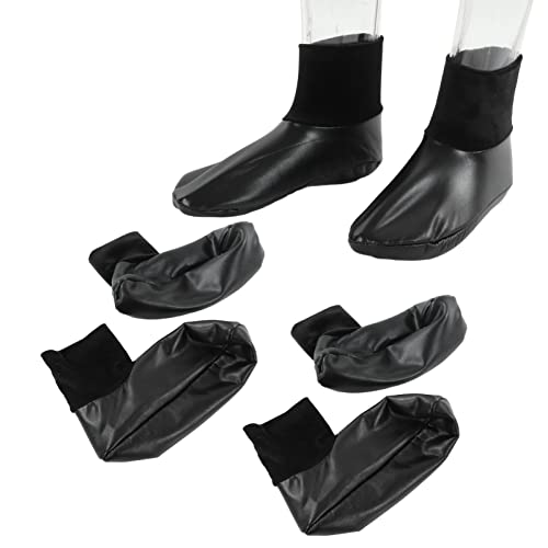 Atyhao Sunnah Khuff Socks, PU Leather Polyester Comfortable Warm Plush Lining Thermal Khuffain Socks, PU Leather Socks for 36 to 41 EU Shoe Size (Black Elastic)