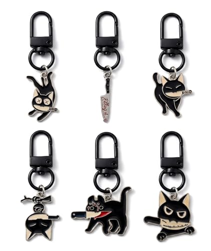 Image of 6 PCS Aesthetic Keychain, Cute Butterfly Bag Charms for Girls, Alloy Metal Key Chain Set with Six Pieces