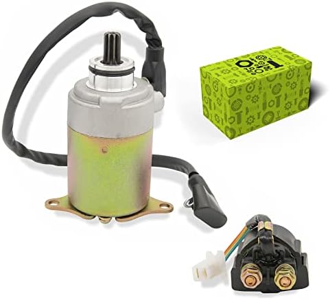 PUIEM GY6 Starter Motor +Starter Solenoid Relay for 4-Stroke GY6 Engine 50cc 150cc 200cc 250cc Scooters Moped ATV Dirt Bikes Go Kart Compatible with Taotao Coolster Baja Roketa 4 Wheelers Moped.