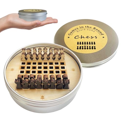 PARKUVALLEY Mini Wooden Travel Chess Set