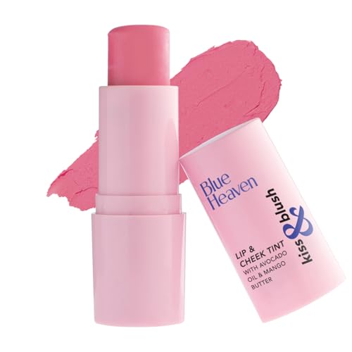 Image of Blue Heaven Kiss and Blush Lip, Cheek and Eye Tint with Avocado Oil and Mango Butter | 3 in 1 Lip and Cheek Tint Stick | Rich Smooth Formula | Easily Blendable Makeup Tint | Chic Me Up | 8.5gm