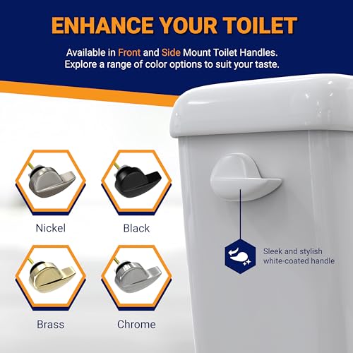 Image of Side Mount Toilet Handle Replacement, Compatible with American Standard, Kohler, TOTO, Gerber and Most Side Mount Toilet Tanks - White