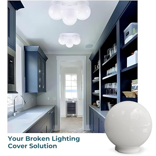 Image of Beam Lighting 6-inch White Acrylic Replacement Globe - Cover for Ceiling, Wall Fixtures, Lamp Posts, or Streetlights (Pack of 2)