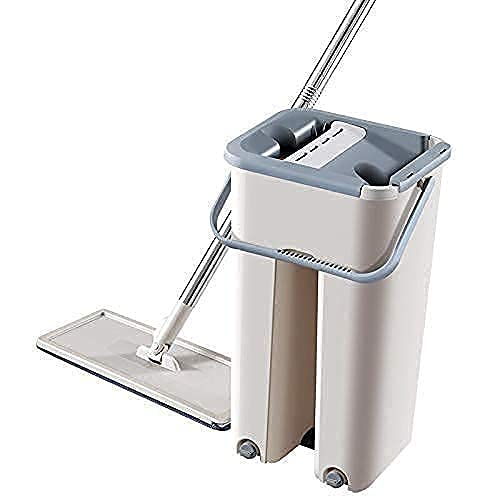 Flat Mop with Bucket for Home Floor Cleaning