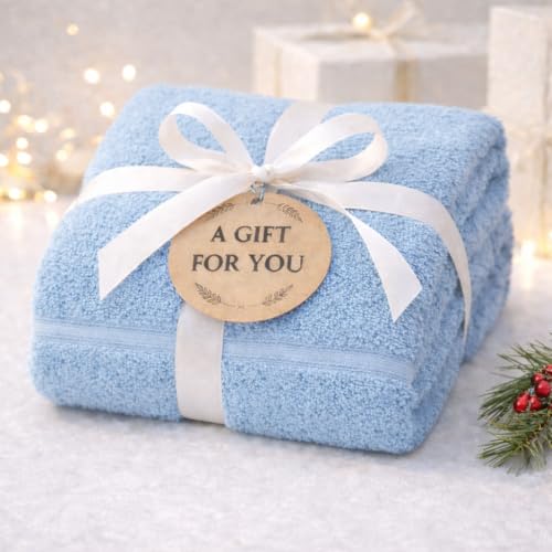 Image of Fitness Mantra Cotton Bath Towel 650 GSM | Heavyweight, Soft & Absorbent | Quick Dry | Large 30 x 60 Inch Towel for Daily Bath Use | 1 Peace| Blue|