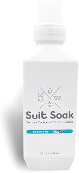 TRISWIM SUIT SOAK Swimsuit, Techsuit, Wetsuit Cleaner 32 oz | Gentle Detergent for Swimsuits, Tech Suits, Neoprene Wetsuits, Water Shoes, Rash Guards, Life Vests | Remove Chlorine & Impurities