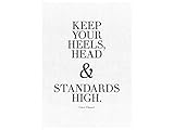 Interluxe LEINWAND Keilrahmen Keep Your Heels [ 2 ] Frau Geschenk Coco Chanel Zitat