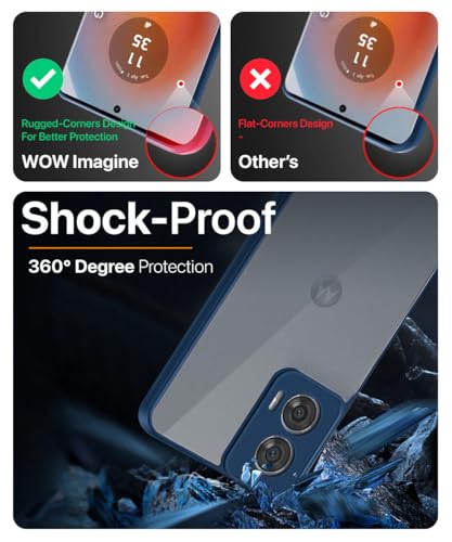 Image of WOW IMAGINE Shockproof Hybrid Back Cover for Motorola Moto Edge 50 Fusion 5G | Moto G96 5G | Hard Slim fit Back Case | PC & TPU | Clear Transparent Case - Blue