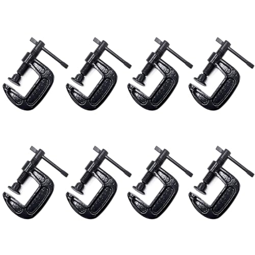 Image of 1-Inch C-Clamp Set, Heavy-Duty Cast Iron C-Clamps with 0.8-Inch Throat for Woodworking, Welding, and Building(8Pcs)