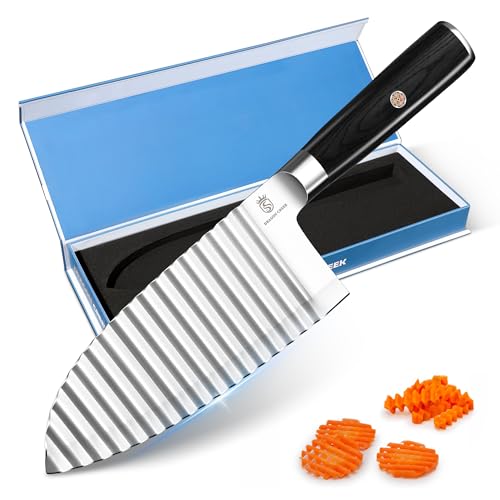 Comparison: Best Knife For Cutting Potatoes 7 Dragon Creek Crinkle Cutter Knife - Wavy Chopper Potatoes Crinkle Fry Cutter for Vegetable Fruits Fun Carrot Chip Slicer Gift Idea Stainless Steel