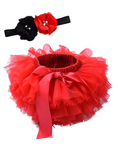 Image of Tutu.kk Toddle Tutu Skirt for Baby Girl with Diaper Cover, Soft Baby Tutu Dress 0-6months with Flower Headband