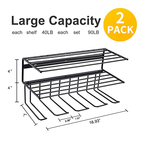 YueTong-Power-Tool-Organizer-for-Tool-StorageDrill-Holer-Wall-MountStorage-Rack-for-Garage-Organization-Wall-Organizer-with-ShelfHeavy-Duty-for-Lifetime-Use2-Pack-Black YueTong Power Tool Organizer for Tool StorageDrill Holer Wall MountStorage Rack for Garage Organization Wall Organizer with ShelfHeavy Duty for Lifetime Use2 Pack Black