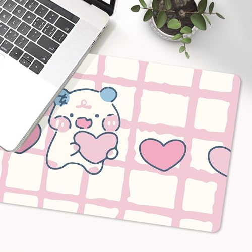 Desk Pad de cuero PU XL 31.5x15.7 pulg blanco y rosa miniatura 7