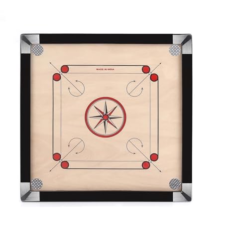 Image of Pro Play Premium Wooden Carrom Board Game for Kids & Adults with Coins Striker and Boric Powder (Medium Size 26 * 26 with Wodden Coin)