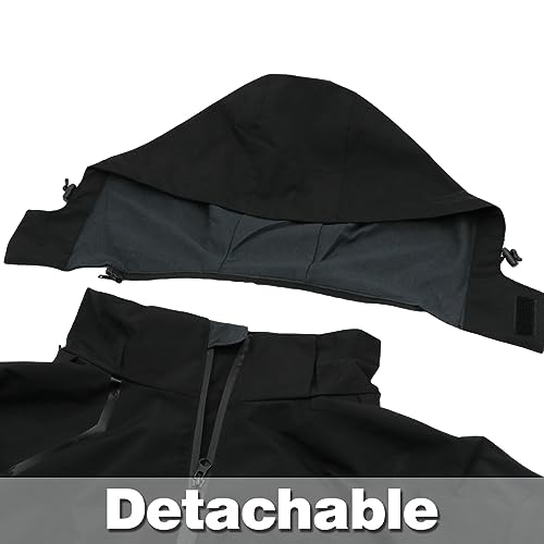 Men's Waterproof Rain Jacket Lightweight Raincoat Hooded Trench Outdoor Windbreaker for Hiking Travel 5