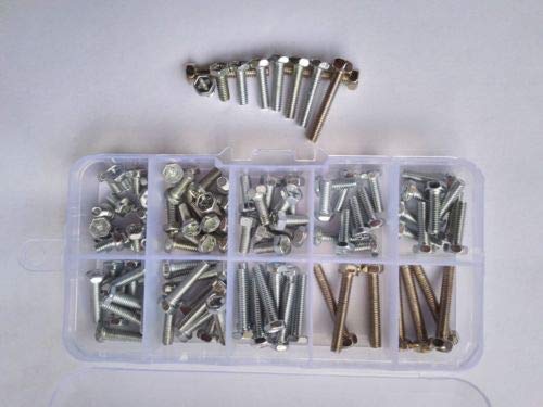 Lilianos 100pcs M4 Hex Head Phillips Socket Stainless Steel Screw Bolt Assortment Kit Set