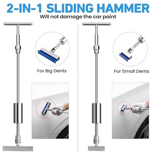 Polisak A7-135 Car Dent Puller Kit, 135Pcs Paintless Dent Removal Kit With Slide Hammer T-Bar & Dent Lifter, Bridge Puller & Suction Cup Tool, Auto Body Dent Puller Kit For Car Truck Refrigerator Door Diy Repair thumb #3